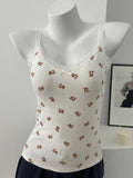 Floral Lace Bow Crop Tank
