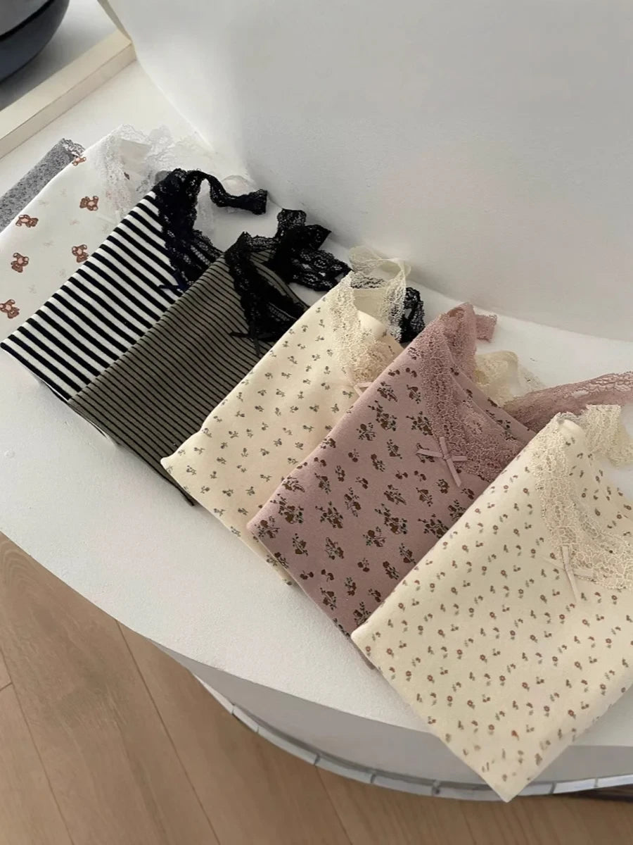 Floral Lace Bow Crop Tank
